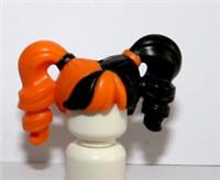 Lego Hair Wig For Female Girl Minifigure Black Orange Twin Ponytail Halloween