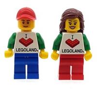 LEGO Male & Female Minifigures 'I LOVE LEGOLAND' NEW Town City RARE