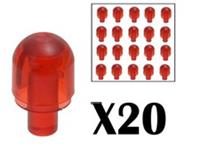 LEGO 20 x Trans Red Light Bulb Cover with Internal Bar 58176 NEW