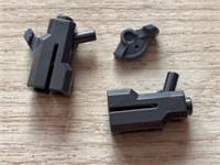 4 Lego part - 2 x 6345880 MINI SHOOTER, W/ 3.2 SHAFT gun from 75373 pearl grey