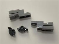 2 X NEWEST Lego light grey SHOOTER GUN 6360382 PLATE 1X2, W/ SHOOTER NO. 1 75412