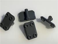 4 LEGO parts lot dark grey 6258991 PLATE 2X3 W/ HOR. 3,2 SHAFT Star Wars shield