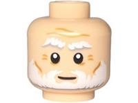 Lego Flesh Head For Old Man Minifigure White Beard Eyebrow Davinci Santa Xmas