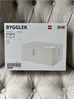 IKEA BYGGLEK LEGO White Storage Box With Lid 26x18x12cm Rare
