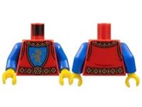 LEGO Torso Body For Minifigure Red Blue Lion Gold Belt Soldier Knight Castle