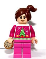 Lego Flesh Girl Minifigure Snowman Tree Xmas Jumper & Cookie For Santa
