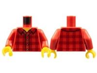 LEGO Torso Body For Minifigure Red Check Shirt Top