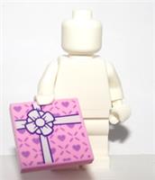 Lego Gift Present Tile 2x2 Pink White Bow Minifig Not Inc Xmas Santa Birthday