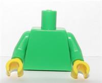 LEGO Torso Body For Minifigure Plain Green Yellow Hands