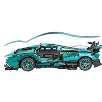 1245-Piece Cool Blue Racing Car Model Building Block Set, Stylish and Unique