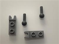 4 LEGO parts lot 6043639 PLATE 1X2 BALL CUP / FRICTION END 3.2 SHAFT W/ 5.9 BALL