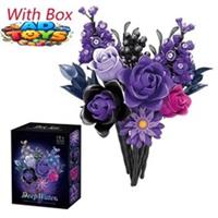 Icons Gothic Purple Rose Artificial Botanicals Bouquet Flower Valentine Gifts