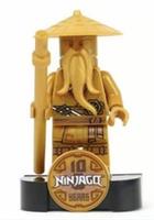 LEGO Ninjago Gold Wu Minifigure Sensei Master 10th Anniversary & Stand (NY5)