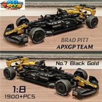1:8 Scale F1 Formula Black Gold Race Car 1969PCS Technical building block set