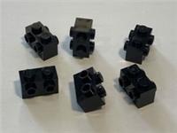 6 LEGO parts lot 4253815: BRICK 1X2 W. FOUR KNOBS STAR WARS BLACK NINJAGO BATMAN