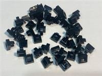 45 LEGO parts lot 6335388: PLATE 1X1 W. UP RIGHT HOLDER BLACK NINJAGO BATMAN
