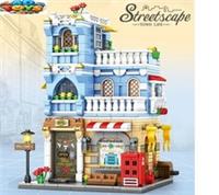 European Style Hotel Building Blocks City Street View Architecture DIY Model Kit