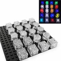 LED Light Up Bricks 2x2 Transparent Glow Blocks for Building Brick Sets