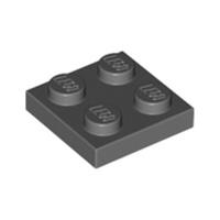 Lego Bricks Parts 20x Dark Stone Grey 2x2 Studded Plate Tile - 4211094 3022 NEW