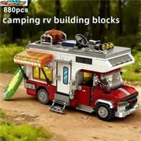 Camper Van Building Block Set City Beach Camping Adventure Bricks Toy for Kids