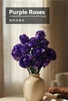 Purple Roses Building Blocks Set Artificial Flowers Home Decor Wedding Floral Br