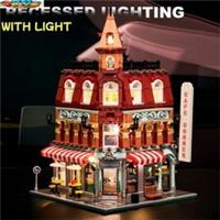 European Corner Cafe House Building Block Set Street View Architecture Mode Gift