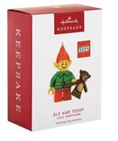 Lego Hallmark Keepsake Elf and Teddy Minifigure Christmas Tree Ornament Rare
