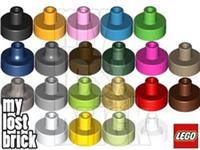 LEGO - Part 20482 - Tiles Round 1x1 with Bar and Pin Holder + NEW +SELECT COLOUR