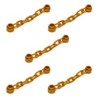 LEGO Pearl Gold Chain - 5 Links - Part 92338 - PACK OF 5 - NEW