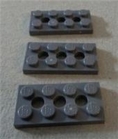 LEGO 3709 - 4227398 Plate 2x4 W/ Centre Holes Dark Stone Grey x3 Parts & Bricks*
