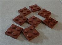 LEGO 3022 - 4216695 Plates 2x2 Reddish Brown x8 - Parts & Pieces **