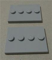 Lego 17836 - 6079461 Plate 3X4 With 4 Knobs Medium Stone Grey x2**