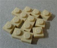 Lego 3024 - 4159553 1x1 Tan Plate x13 Parts & Pieces & Bricks