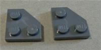 LEGO 26601 - 6164073 Plate Corner 45 degree Dark Stone Grey x2**