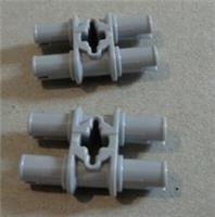 LEGO Technic 32138 - 4211888 Pin Double with Axle Hole Medium Stone Grey x2 **