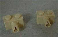 LEGO 2458 - 44865 - 4205105 Brick 1x2 with Pin Tan x2 Parts & Pieces **