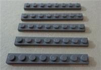 LEGO Spares 3460 - 4210998 1x8 Plates Dark Stone Grey x5 Parts & Pieces **