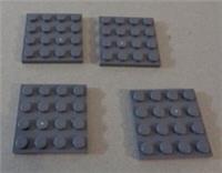 LEGO Spare Parts 3031 - 4243831 Plates 4x4 Dark Stone Grey x4