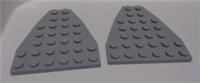 LEGO 50303 6038296 modified wedge cut plate (6x7) Medium Stone Grey x2