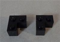 LEGO Parts & Pieces 2357 - 235726 Corner Brick 1x2x2 Black x2