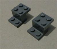 LEGO Part Number 18671 Brick With Plates Dark Stone Grey x2 Parts & Pieces **