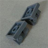 LEGO Part 41682 - 6250018 Plate 1X2 W/Vert Tube Dark Stone Grey x2 Pieces **