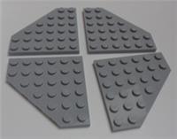 LEGO 6106 - 4211520 Plates 6x6 without Corner Medium Stone Grey x4 **