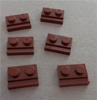 LEGO Spare Parts 32028 - 4645103 Plate 1x2 with Door Rail Flat Reddish Brown x6