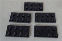 LEGO Parts & Pieces 3020 - 302026 Plates 2x4 Black x5