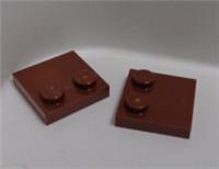 LEGO 33909 2x2 Tile With Studs Reddish Brown x2 Bricks & Pieces & Parts**