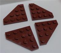 LEGO Parts & Pieces 30503 4224732 Wedge Plate 4x4 Cut Corner Reddish Brown x4
