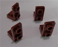 LEGO Parts 73825 Bracket 1x1 - 1x2 Inverted Reddish Brown x4