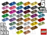 LEGO - Part 15573 - Plates 1x2 with Stud (Pack of 5) + NEW + SELECT COLOUR