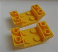 LEGO Part 4871 Inverted Slope 4x2 Yellow x2